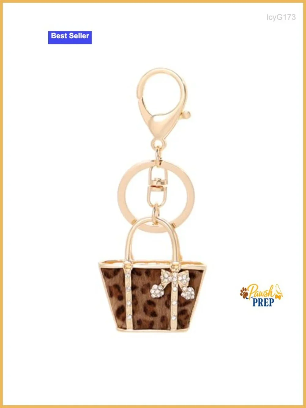 Leopard Print Small Bag Shape Keychain Key Ring Car Keychain Backpack Pendant